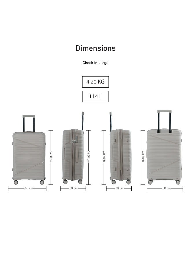 ايجل اكسبريس حقيبة سفر ترولي إيجل إكسبريس كروزر إيليت 24 بوصة، صلبة من البولي بروبيلين (PP) – قطعة واحدة، لون كاكي بيج - Image 3